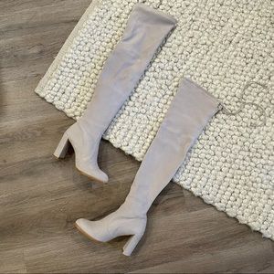 Stuart Weitzman Hiline Perla Suede Over Knee Boots